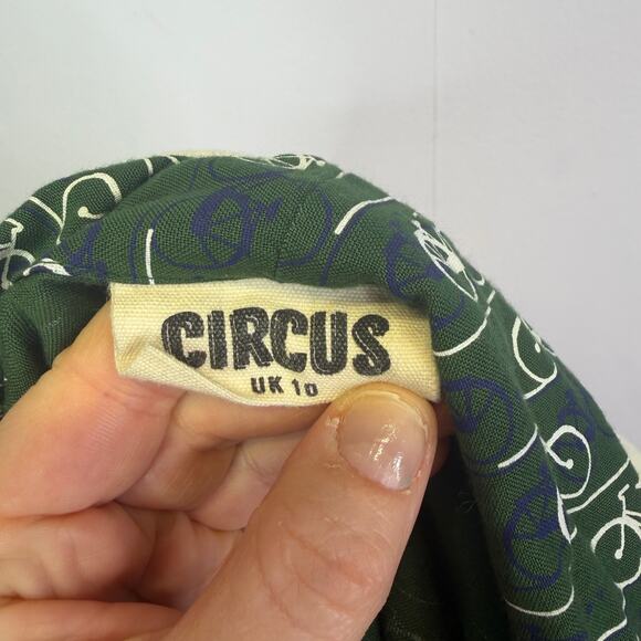 Anthropologie circus Dress Bicycle Print button up with belt gree  Size 10 - Picture 7 of 7